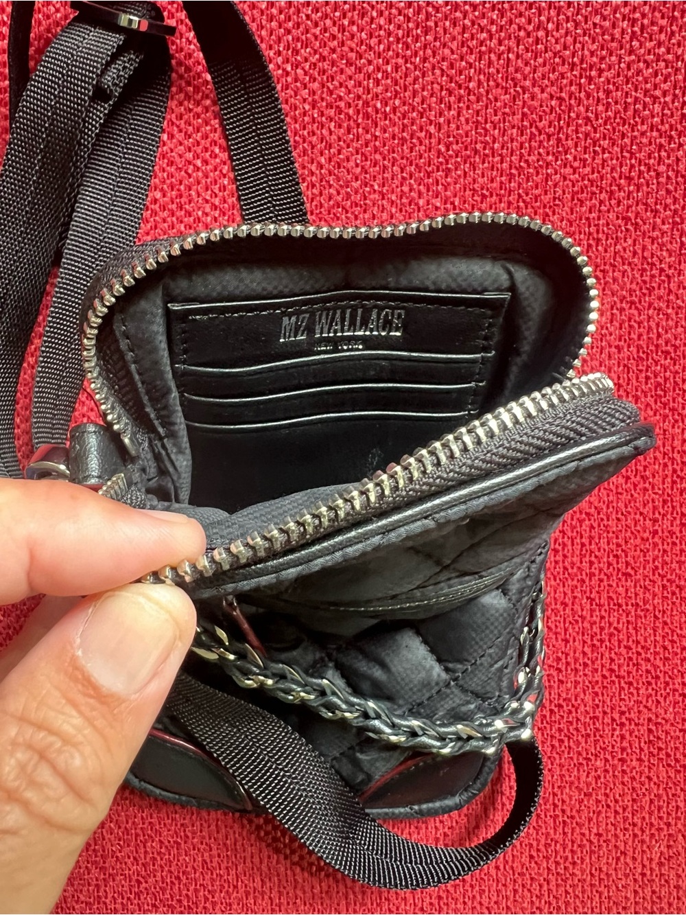 MZ Wallace Black Quilted Mini Crossbody Phone Bag - Picture 4 of 4